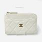 CHANEL Caviar Skin Fragment Coin Purse White