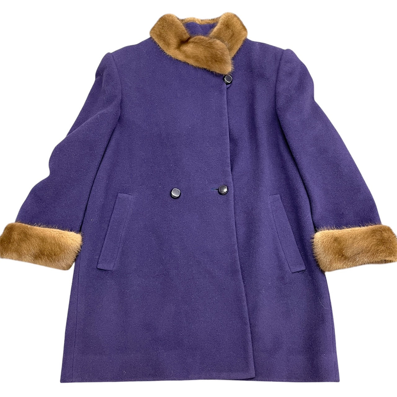 BURBERRYS Fur Coat Purple Women