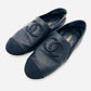 CHANEL Leather Flat Shoes Black 37 1/2