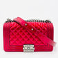 CHANEL BOY CHANEL Enamel 2Way Metallic Red