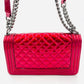 CHANEL BOY CHANEL Enamel 2Way Metallic Red