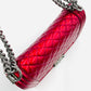 CHANEL BOY CHANEL Enamel 2Way Metallic Red
