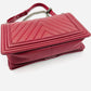 CHANEL BOY CHANEL Leather 2Way Red Handbag