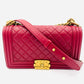 CHANEL Boy Chanel Leather 2Way Red Handbag
