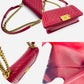 CHANEL Boy Chanel Leather 2Way Red Handbag