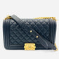CHANEL BOY CHANEL Leather 2 Way Black Handbag