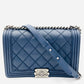 CHANEL Boy Chanel Leather 2Way Navy Chain Shoulder Bag