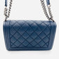 CHANEL Boy Chanel Leather 2Way Navy Chain Shoulder Bag
