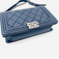 CHANEL Boy Chanel Leather 2Way Navy Chain Shoulder Bag