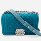 CHANEL BOY CHANEL Velvet boy mini Green