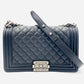 CHANEL Boy Chanel 25 Lamb Skin Black Chain Shoulder Bag