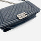 CHANEL Boy Chanel 25 Lamb Skin Black Chain Shoulder Bag