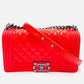 CHANEL BOY CHANEL Enamel 2Way coral red