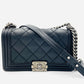CHANEL BOY CHANEL Leather 2 Way Black Chain Shoulder Bag
