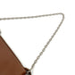 CELINE Chain Pouch Leather Brown Vintage