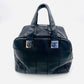 CHANEL CHOCOLATE BAR Soft Caviar Black Leather Handbag Black