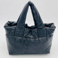 CHANEL Coco Cocoon Nylon Handbag Black Coco Mark Black