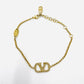 VALENTINO Bracelet V Logo Signature Swarovski Gold Women