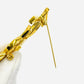 YVES SAINT LAURENT YSL Logo Brooch Gold Women