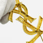 YVES SAINT LAURENT YSL Logo Brooch Gold Women