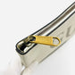 GUCCI Logo Print Leather Clutch Bag White Beige