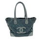 CHANEL Tote Bag Gray Nylon