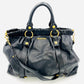 MIU MIU Handbag 2-Way Black Leather Ladies