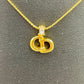 Christian Dior logo Necklace With Rhinestones