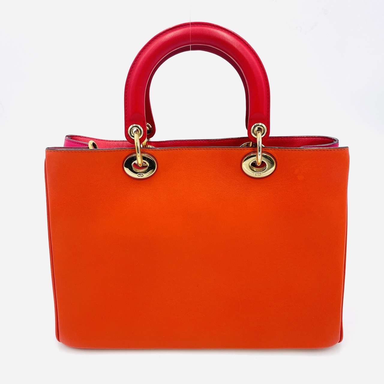 DIOR Diorissimo Leather Orange 2-way Handbag