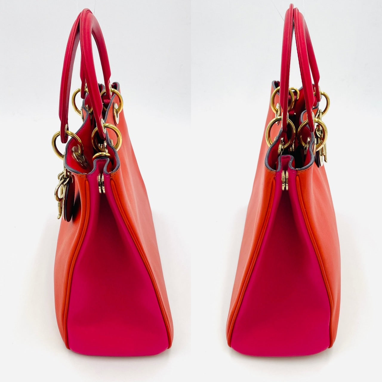 DIOR Diorissimo Leather Orange 2-way Handbag