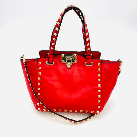VALENTINO Hand bag Leather Red 2way