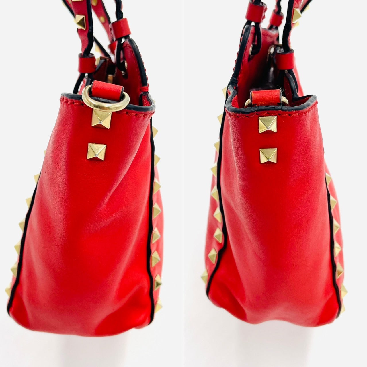 VALENTINO Hand bag Leather Red 2way