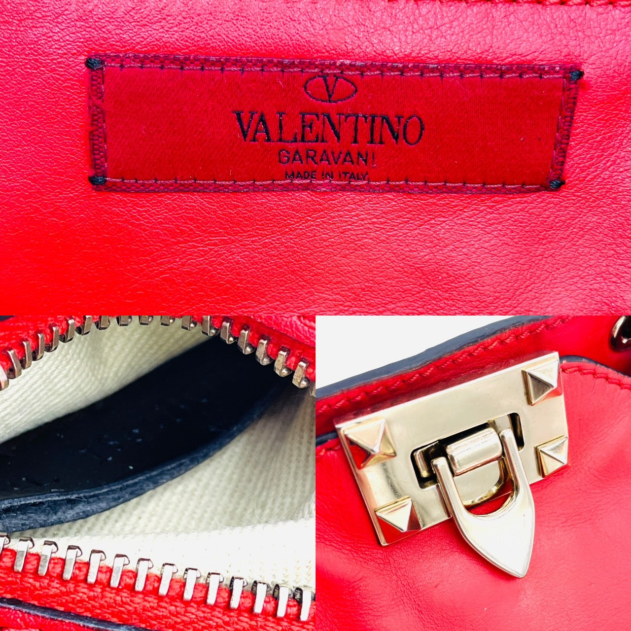 VALENTINO Hand bag Leather Red 2way