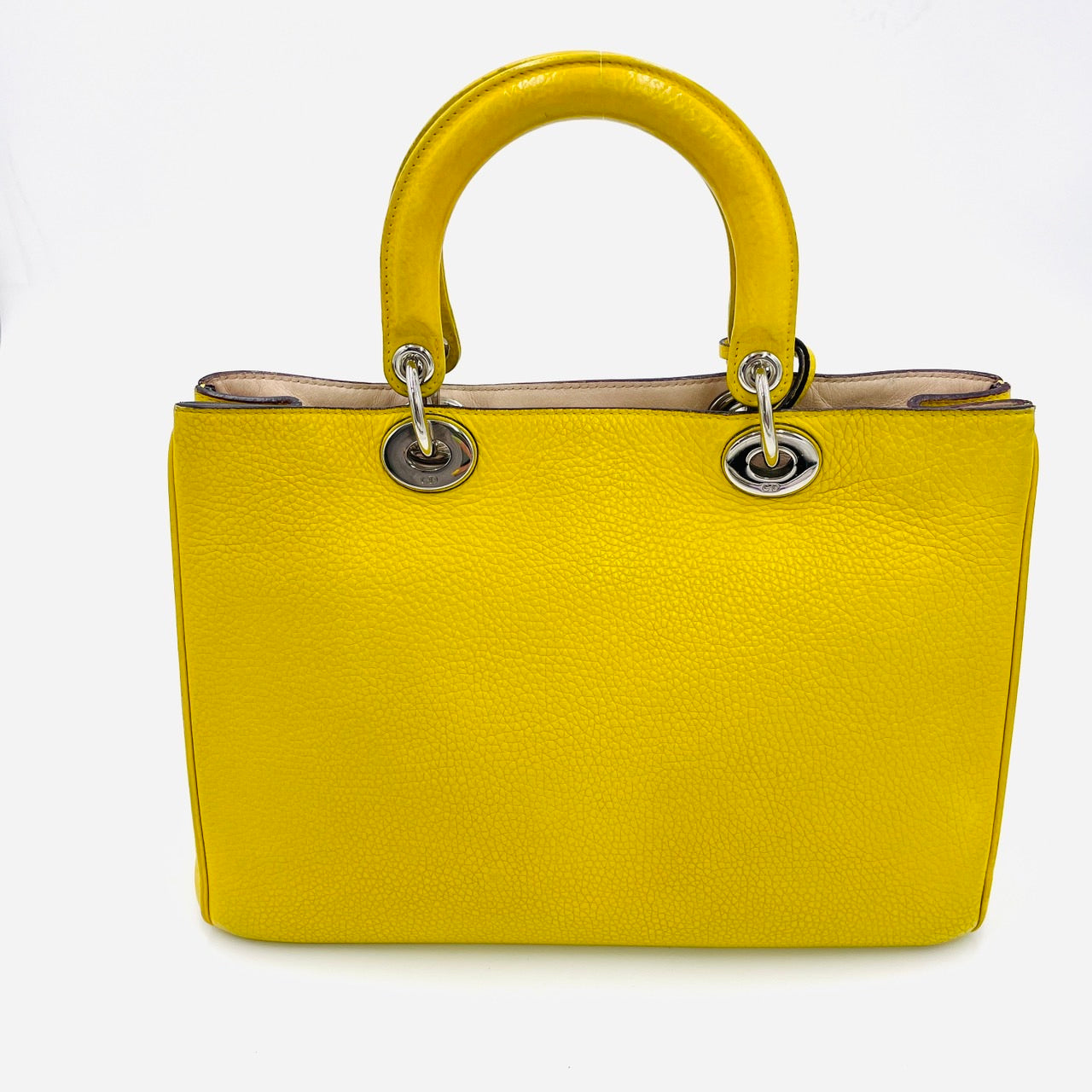 DIOR Diorissimo Leather Yellow 2-way Handbag