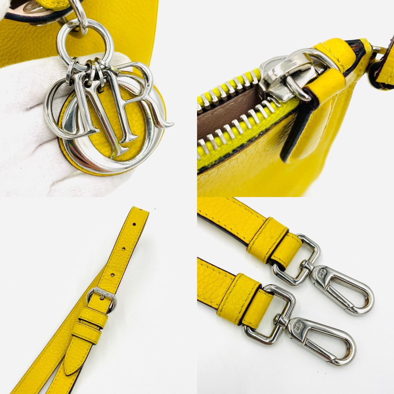 DIOR Diorissimo Leather Yellow 2-way Handbag