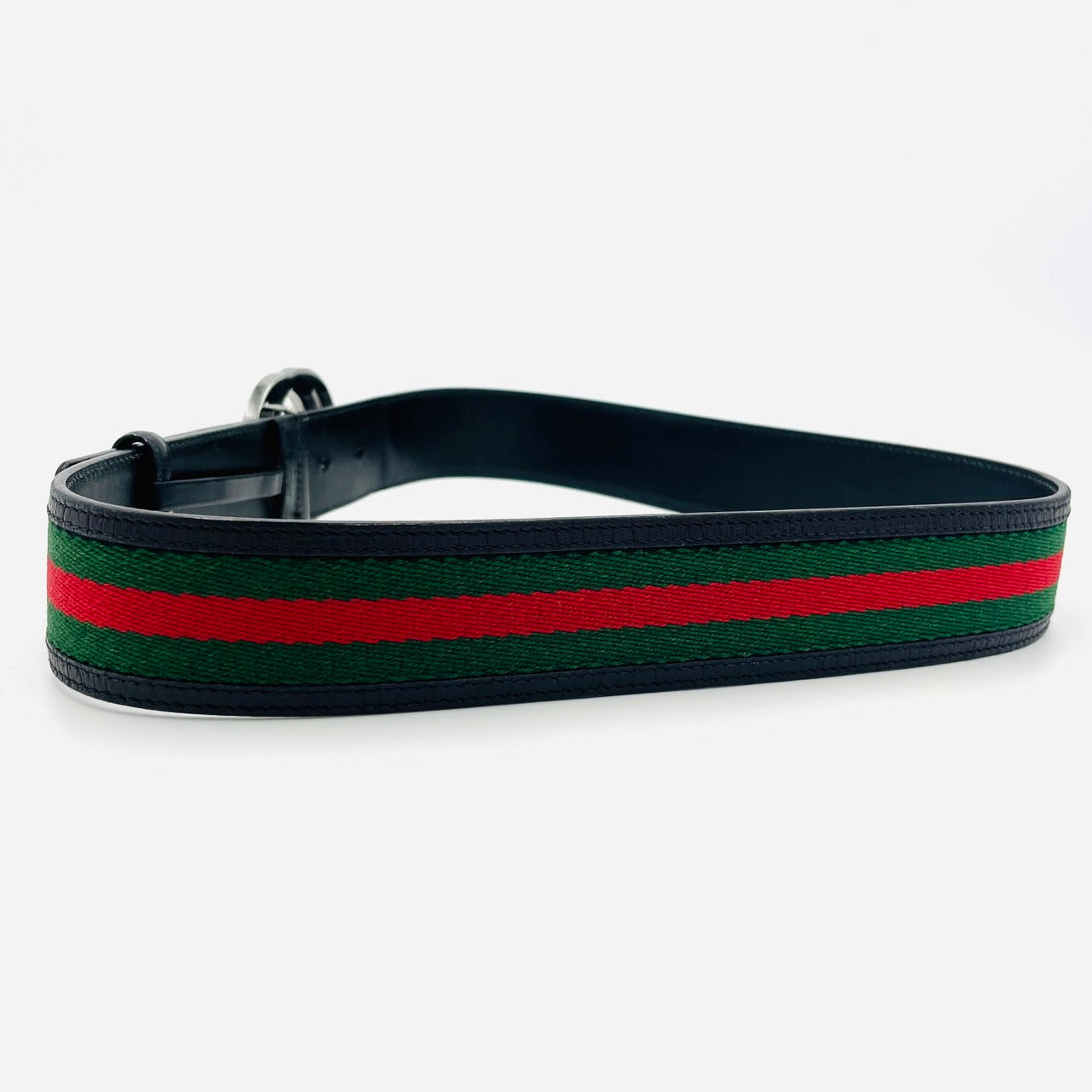 GUCCI Sherry Line Belt Canvas Leather