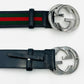 GUCCI Sherry Line Belt Canvas Leather