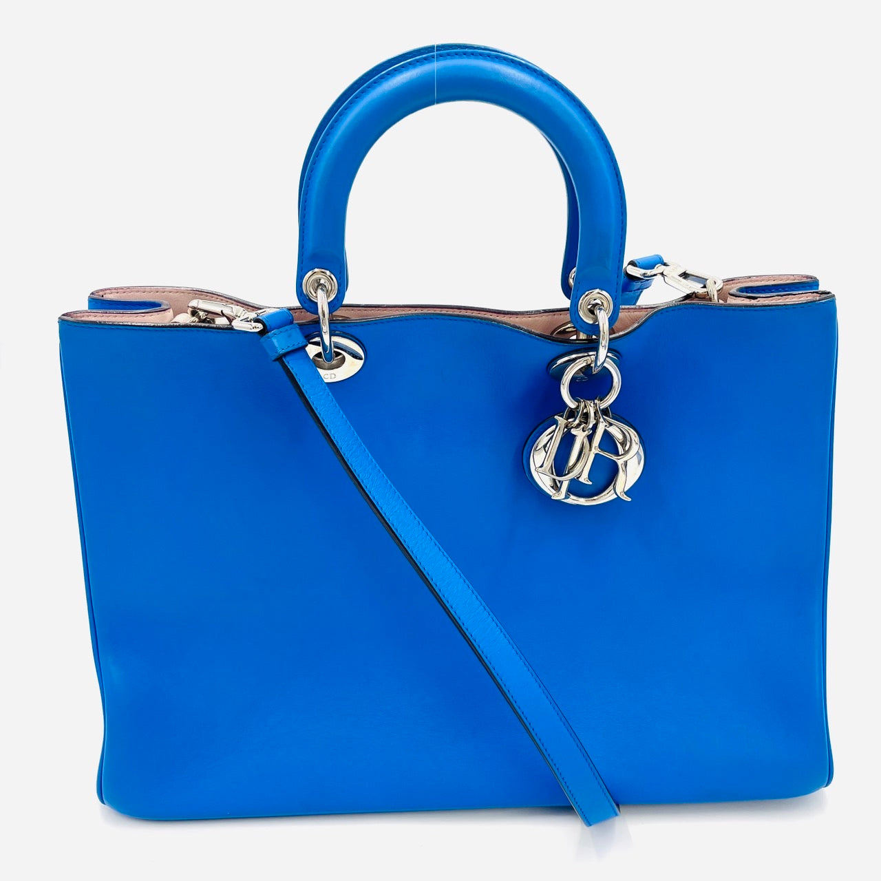 DIOR Diorissimo Leather Blue 2-way Handbag