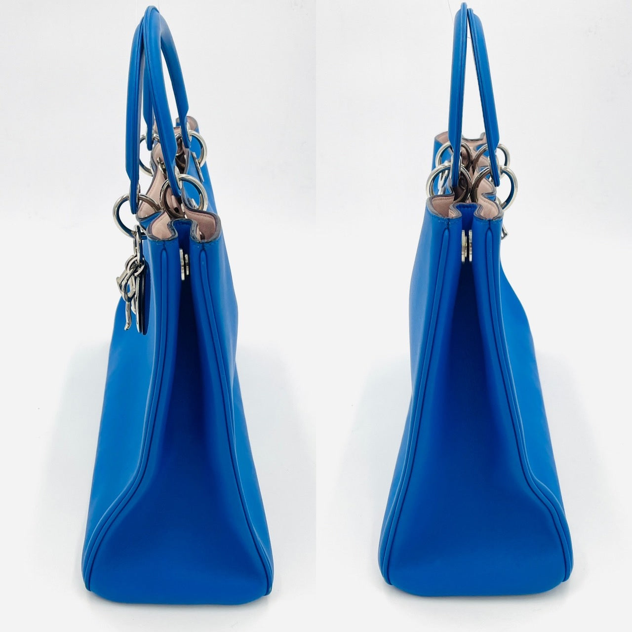 DIOR Diorissimo Leather Blue 2-way Handbag