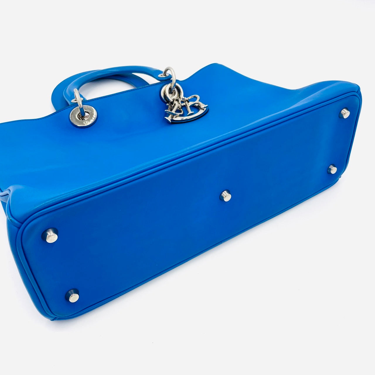 DIOR Diorissimo Leather Blue 2-way Handbag