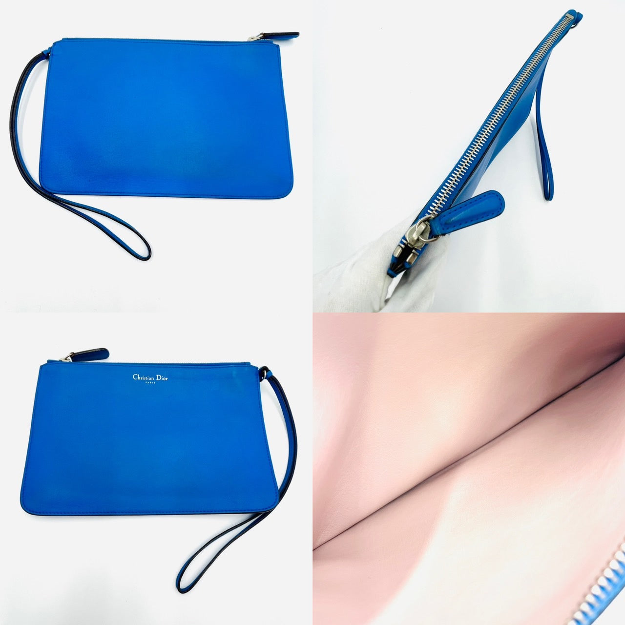 DIOR Diorissimo Leather Blue 2-way Handbag