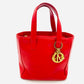 Christian Dior red handbag red leather