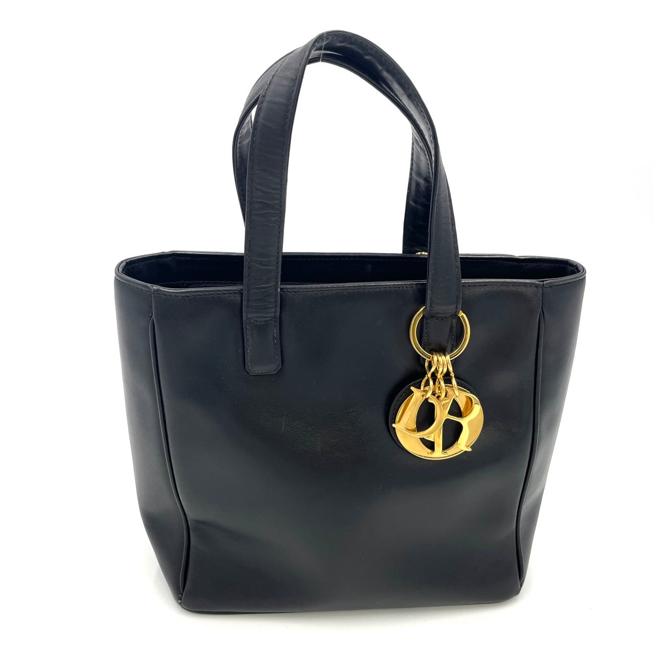 Christian Dior red handbag Black leather