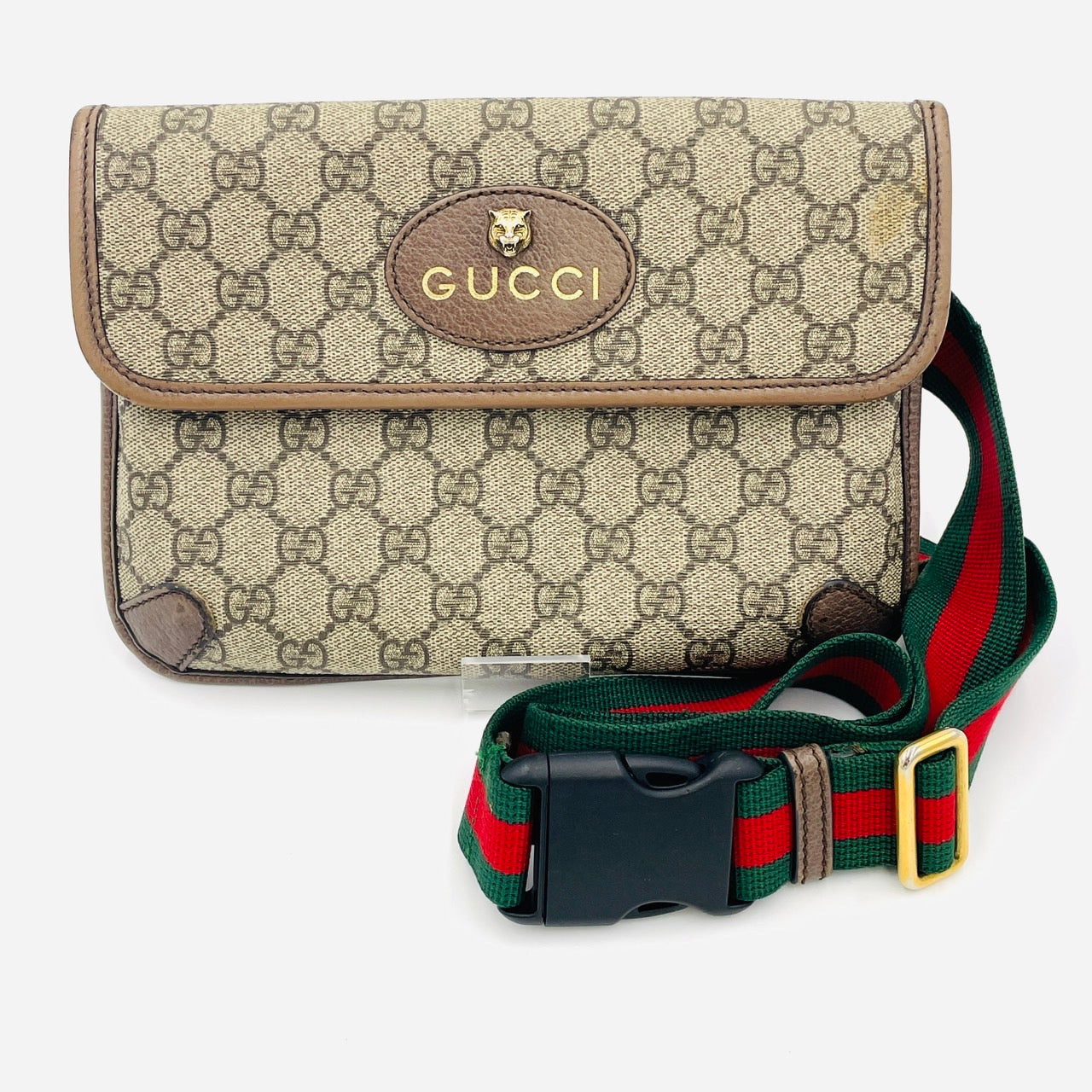 GUCCI Body Bag Beige GG Supreme PVC