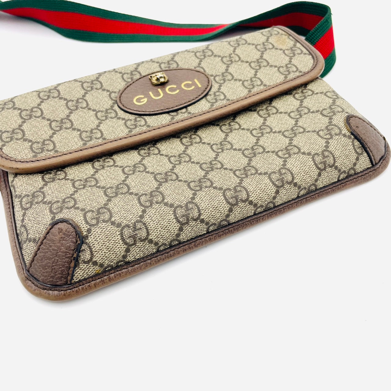 GUCCI Body Bag Beige GG Supreme PVC
