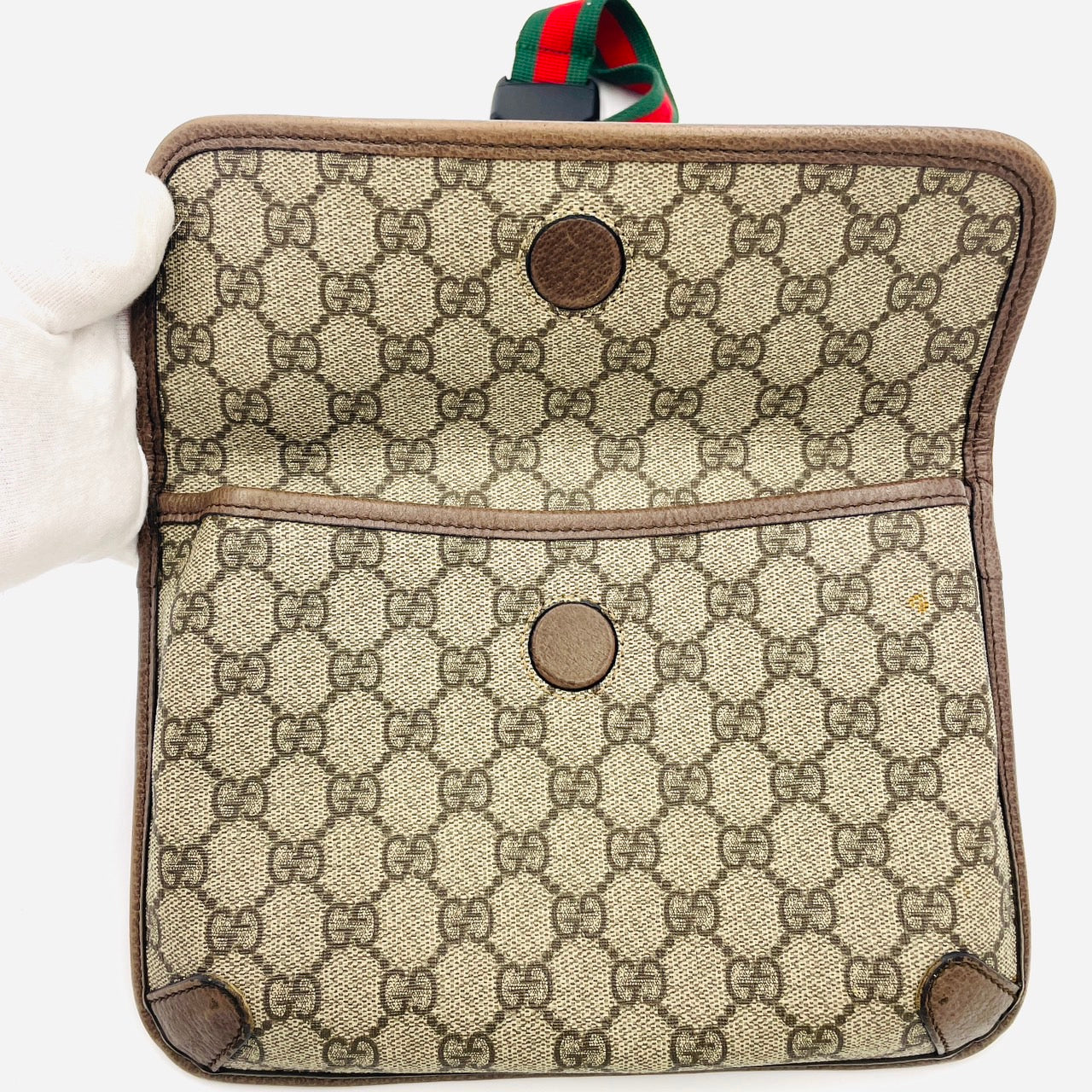 GUCCI Body Bag Beige GG Supreme PVC