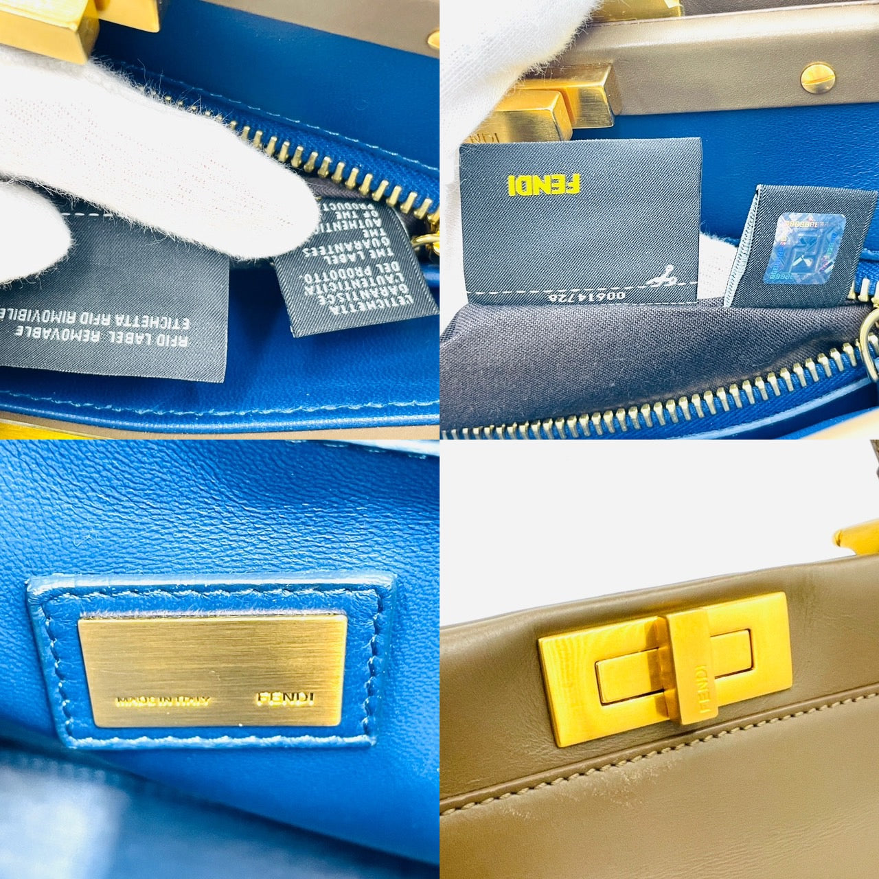FENDI Peekaboo 2way Handbag Beige
