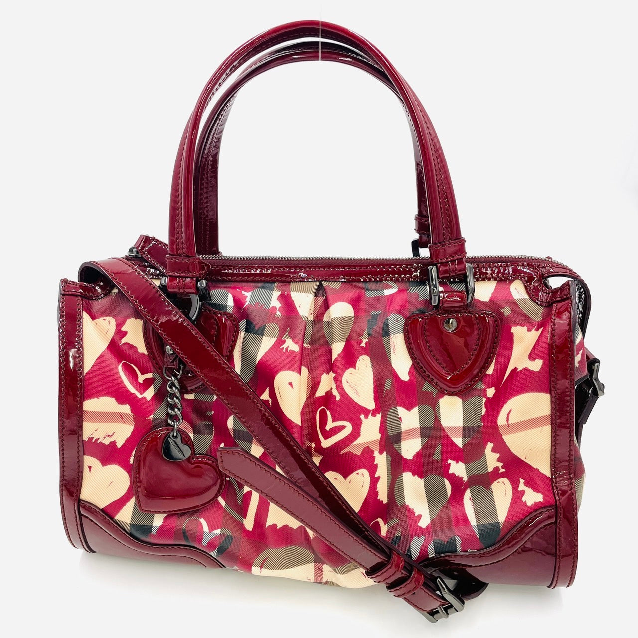 BURBERRY Handbag 2way Red Patent Leather