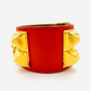 HERMES Ｃollier de Chien Bangle Leather Orange