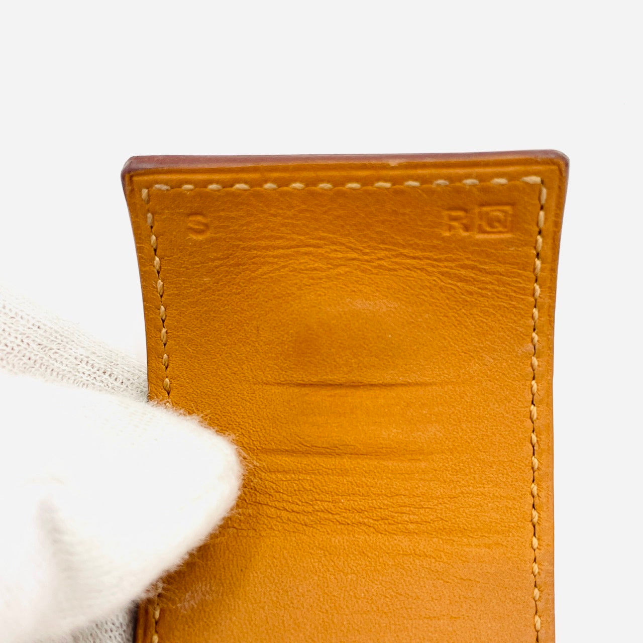 HERMES Ｃollier de Chien Bangle Leather Orange